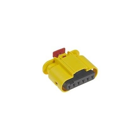 Molex Sealed Receptacle, 6 Circuit, Yellow Sir Housing, Polarization A, Black 349006010
